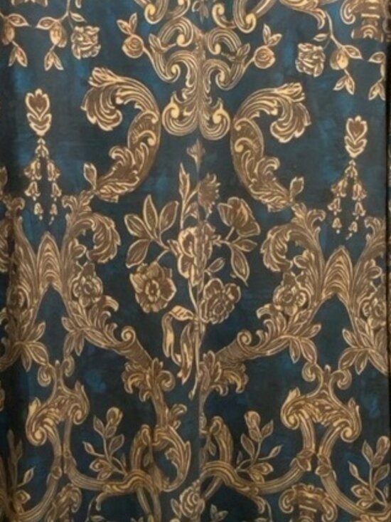 None Dresses & Skirts - Blue and Gold Floral Dress